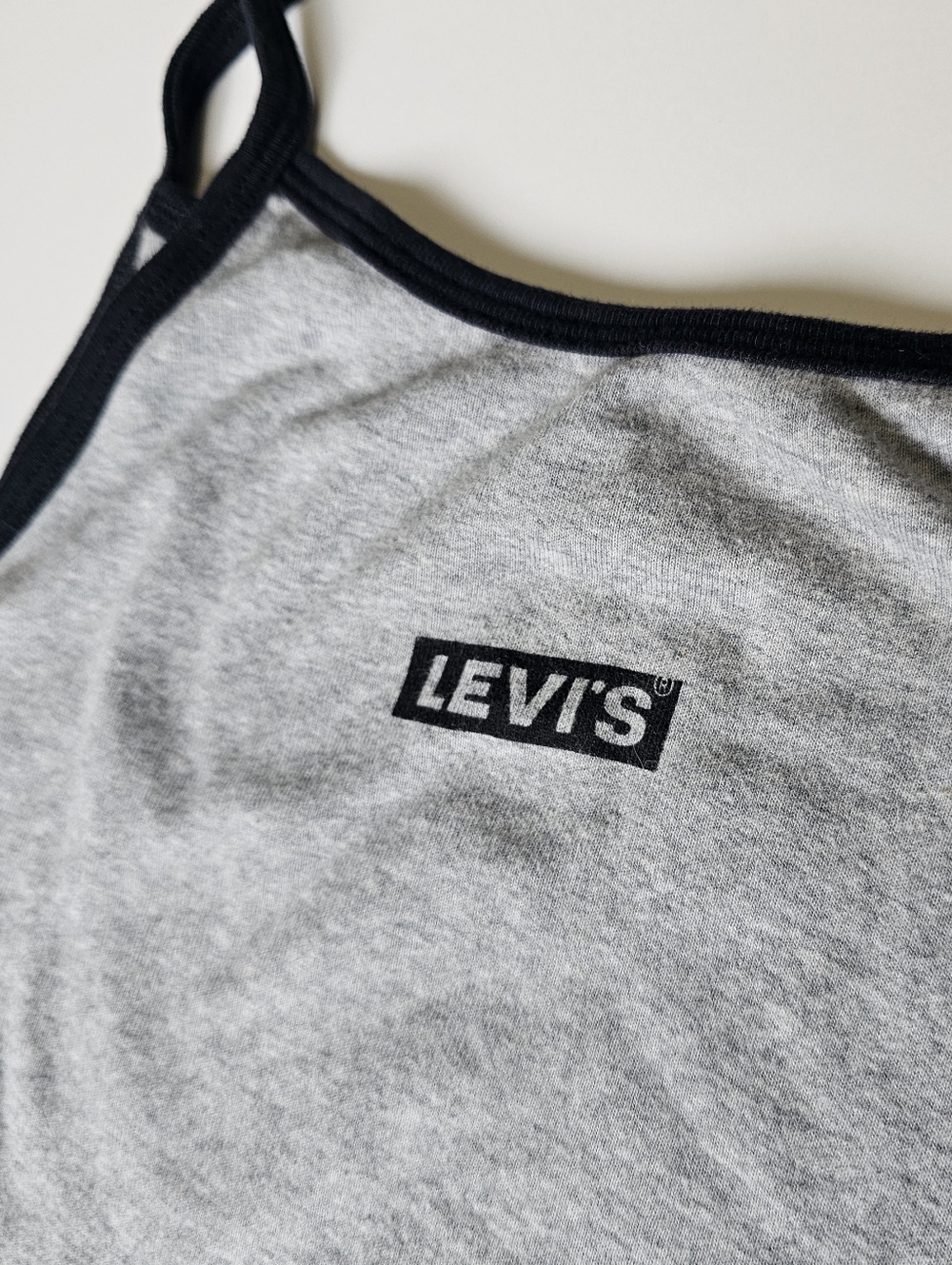 Levi's Heather Gray Tank with Black Trim and Logo